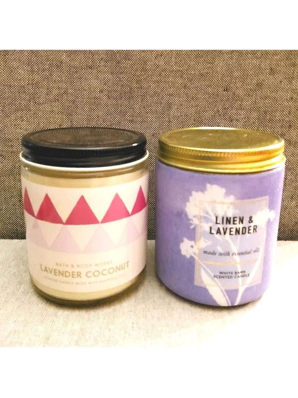 LAVENDER COCONUT AND LINEN & LAVENDER SINGLE WICK CANDLES